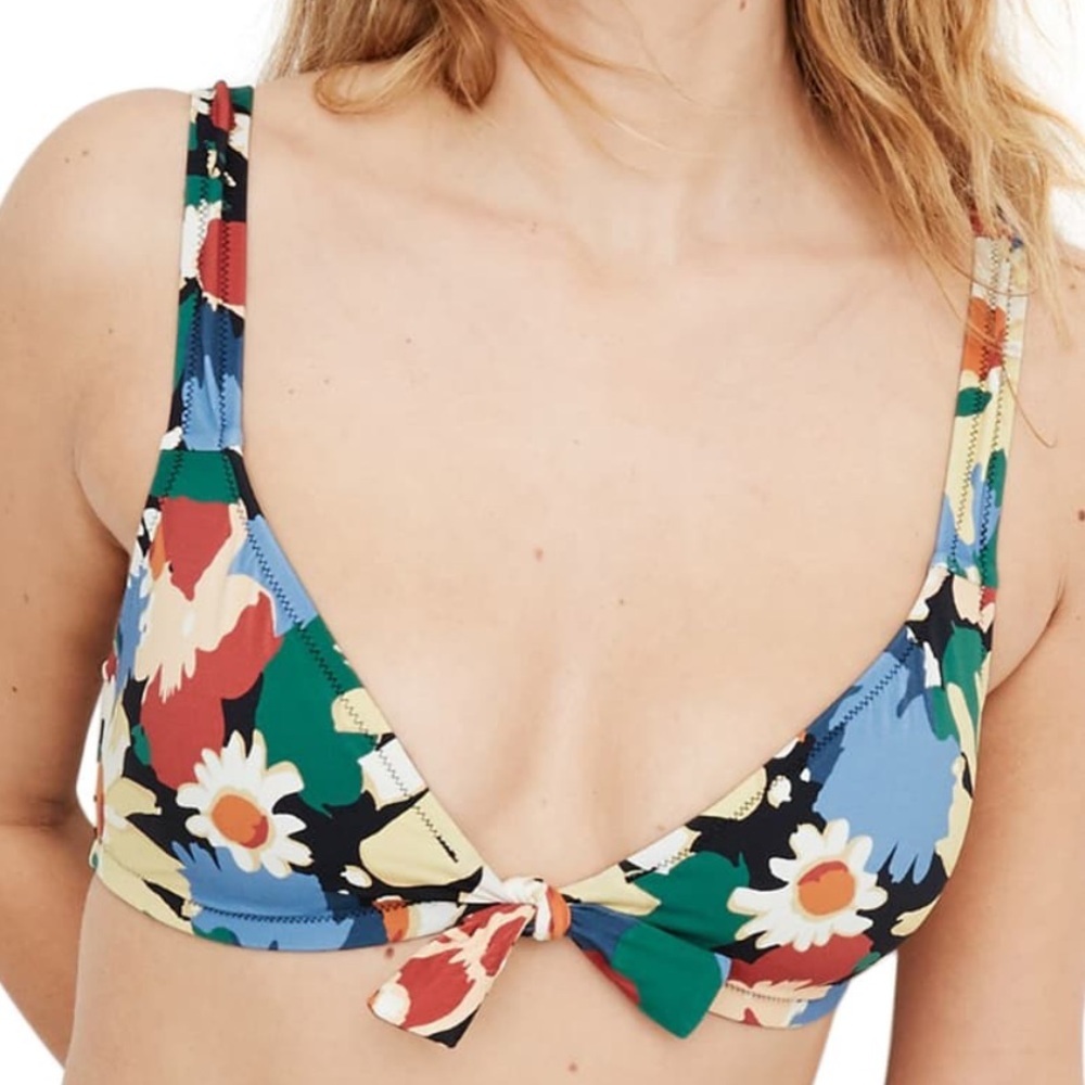 Madewell Floral Bikini Top - Size Small